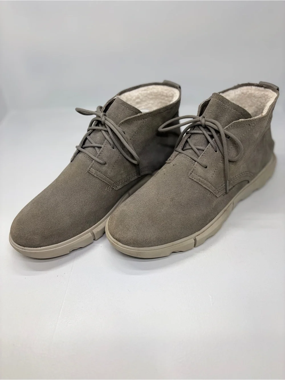 Sorel Buxton Waterproof Winter Boots NM4089-052 Men’s 9.5 Gray Suede Faux Fur